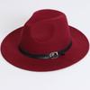 Soft Felt Jazz Cap Wide Brim British Style Felt Hat Vintage Classic Cowboy Hat  Dress Dance Party