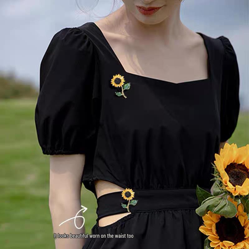 Van Gogh Sunflower High-End Enamel Brooch - Retro Female Pin Accessory