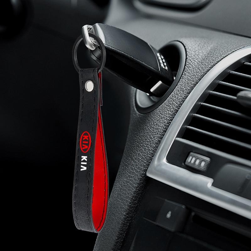 For KIA Sportage Rio Ceed Picanto K5 K9 Sorento Car Suede Keychain Fashion Keyring Metal Alloy Car Badge Key Chain Accessories Rpfkn11