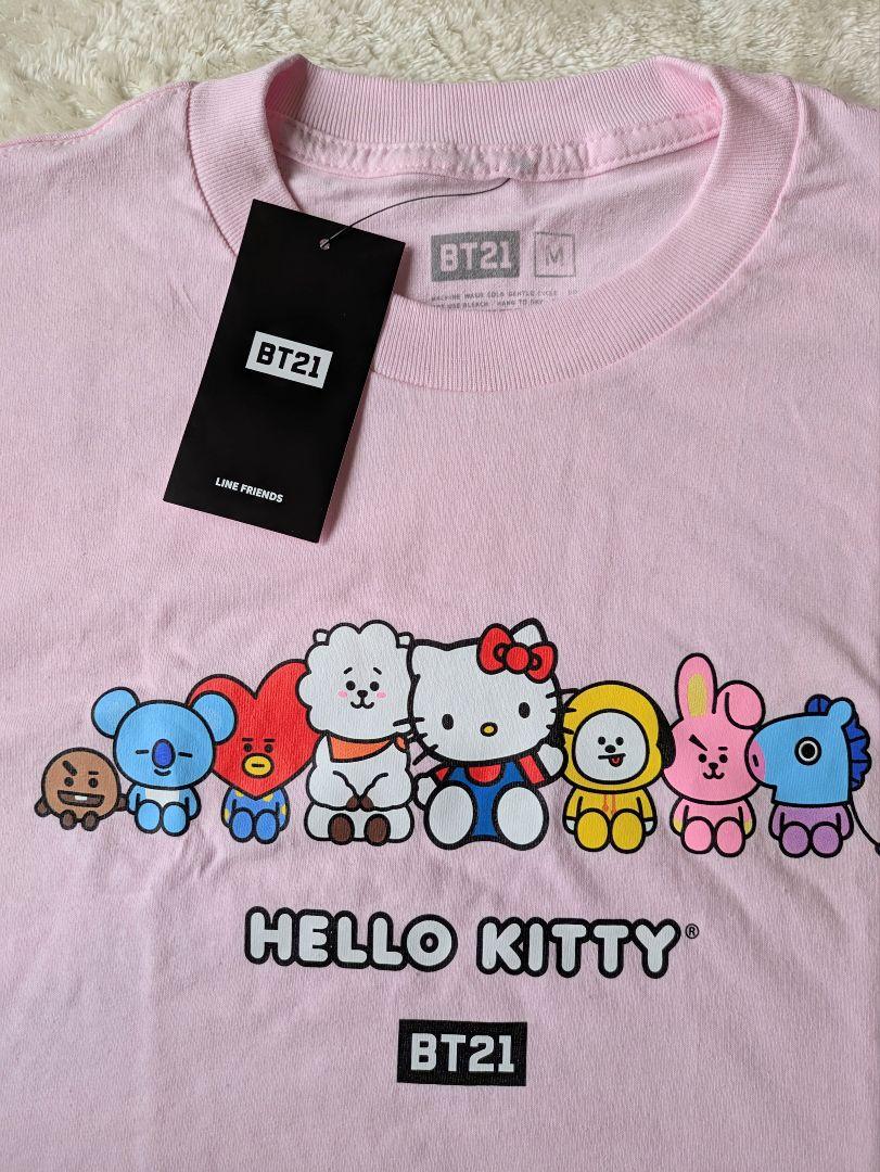 

[ИСПОЛЬЗОВАННЫЙ] Футболка BT21 Hello Kitty с биркой сотрудничества