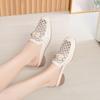 Fashion Lady Elegant Black Pu Soft Leather Spring Slip On Square Heel Shoes For Spring Summer Luxury Brand Hollow Breath Solid Shoes