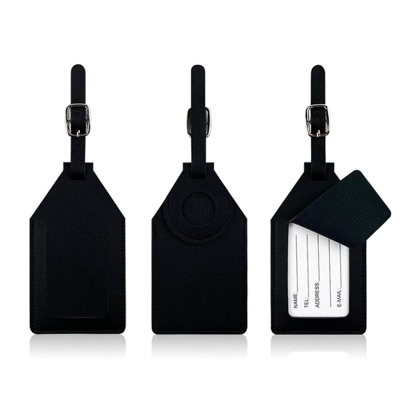 

Бирка для багажа из искусственной кожи Портативная бирка Защита от потери багажа Дорожные аксессуары чёрный