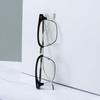 NeoRetro 52010 Half-Frame Horn-Rimmed Glasses, Silver