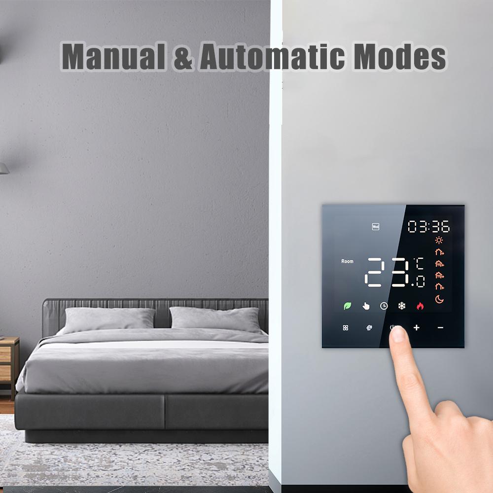 Smart Thermostat 3A Digital Programmable LCD Display Touchscreen Underfloor Heating Temperature Controller Digital Intelligent Wall Thermostat for Wat