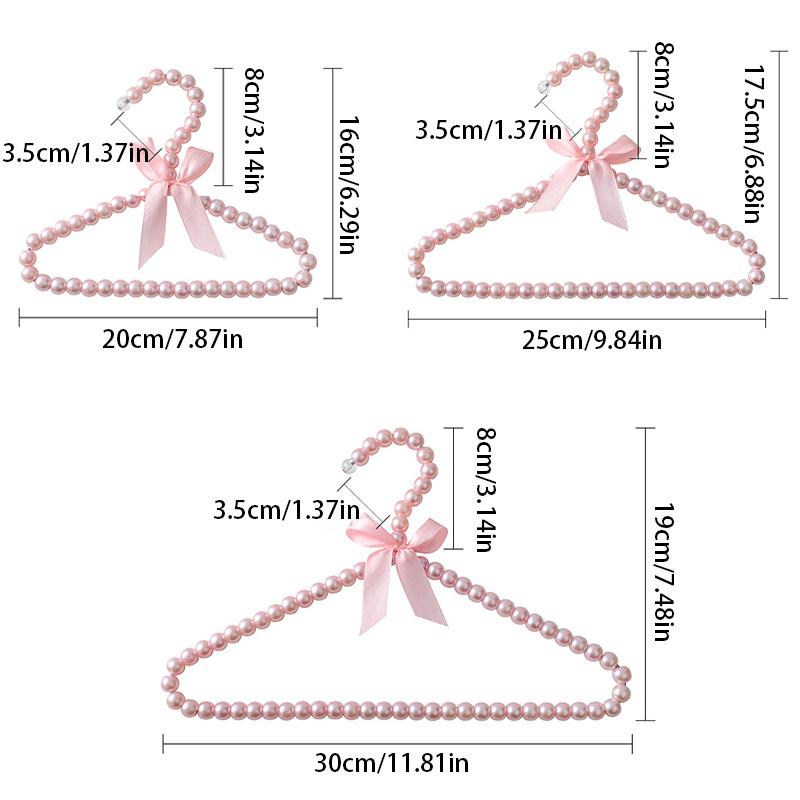 5pcs 20/25/30cm Pearl Small Clothes Hanger Pet Clothing Accessories