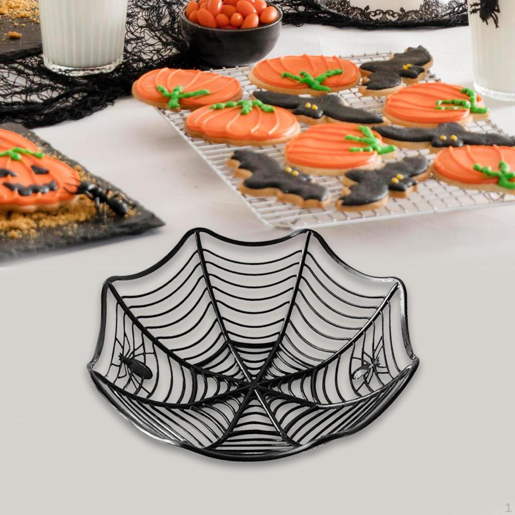 Miska se sladkostmi Halloween Pavučinový košík Pamlsky Servírovací tác Dekorativní talíř