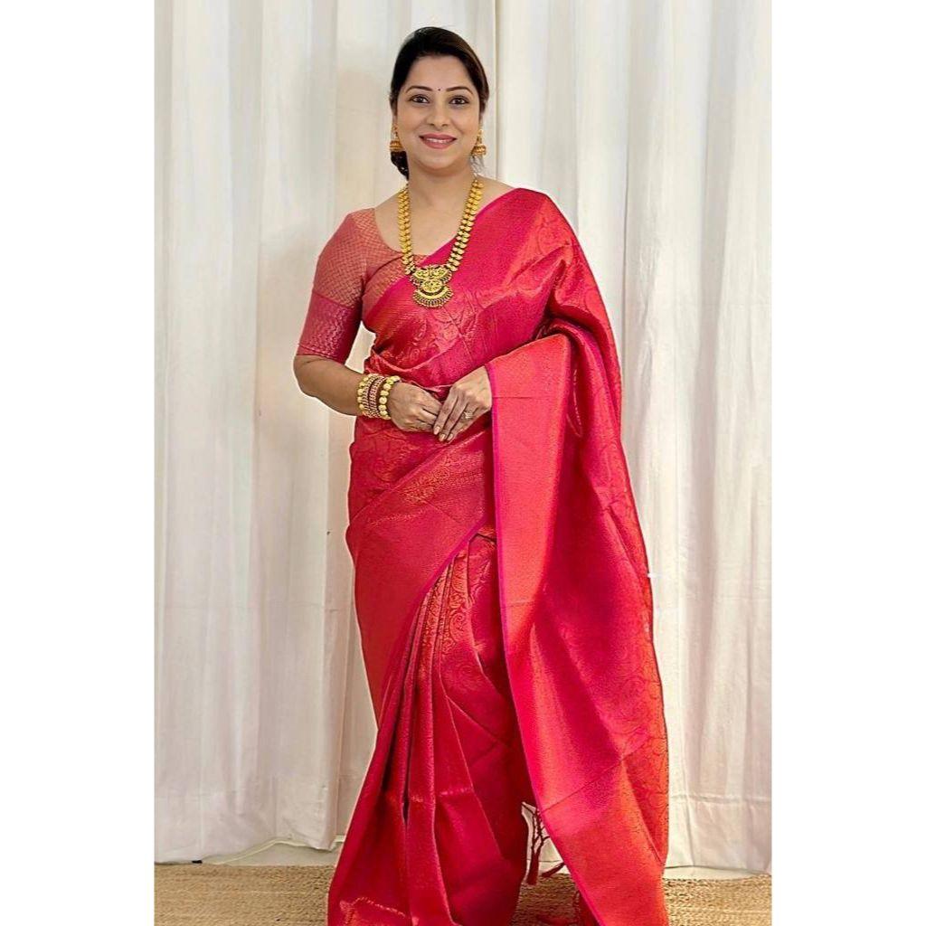 BESTSELLER COLLECTION | Soft Lichi Silk Saree with Rich Jacquard Elegance