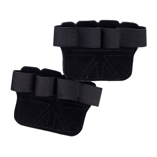 

Перчатки для тяжелой атлетики для мужчин и женщин, перчатки для тренировок из коровьей кожи, захваты для тяжелой атлетики, двухслойная защита ладоней, аксессуары для фитнеса чёрный