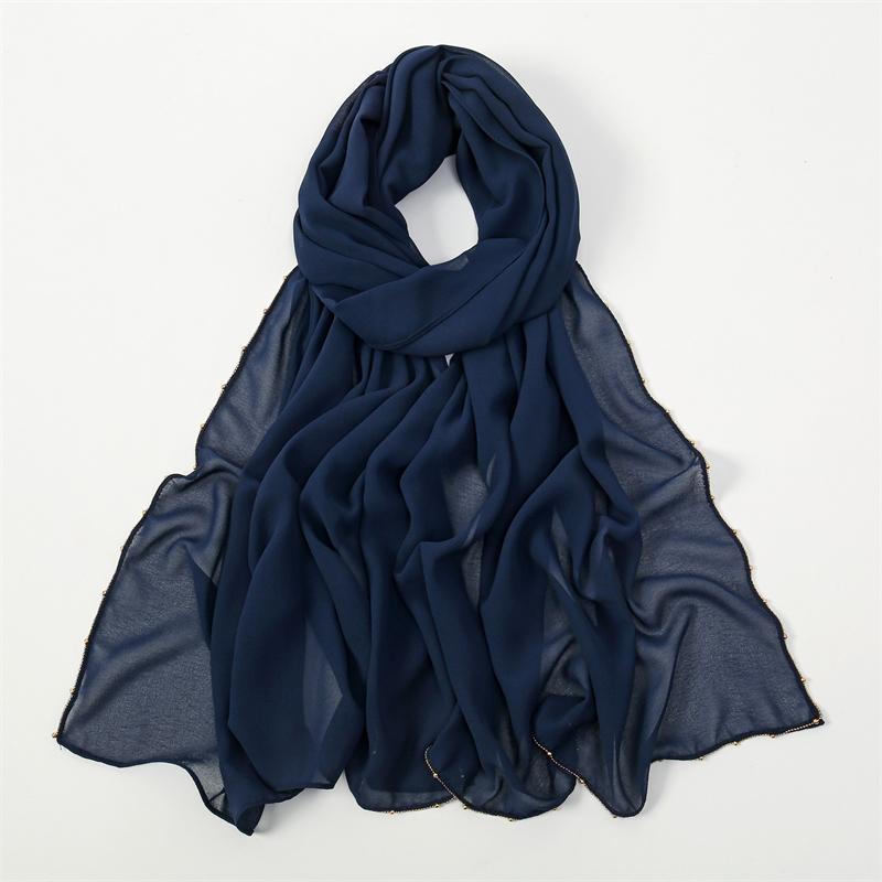 Muslim Chiffon Hijab Scarf Solid Color Squane Head Wrap For Women Hijabs Scarves Jersey Hijabs Islamic Turban Headband Shawl