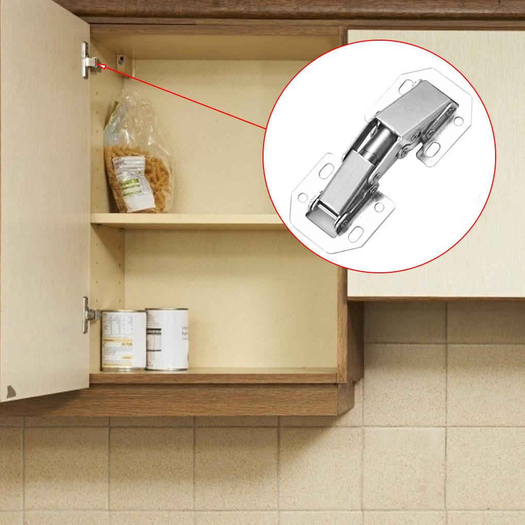 Cabinet Hinge Door Hinge Plated Free-Punching Soft Closing Kitchen Cupboard Damper Buffer Furniture Hardware