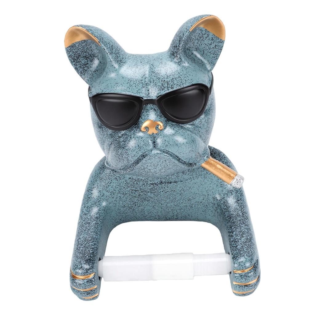 Wall Mounted Resin French Bulldog Toilet Paper Holder Sculpture Dog Toilet Paper Stand for Bathroom