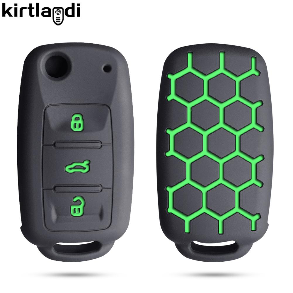 Silicone Case Key Cover Remote For Skoda Fabia Octavia A5 For VW Golf VI Polo Passat B5 3b Touran Caravelle Golf Plus Seat Ibiza