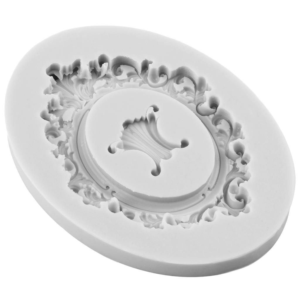Flower Lace Frame Silicone Mould Cake Border Polymer Clay Candy Moulds Relief Frame Fondant Mould Baking Chocolate Candy Mould Cake Decorating Tools