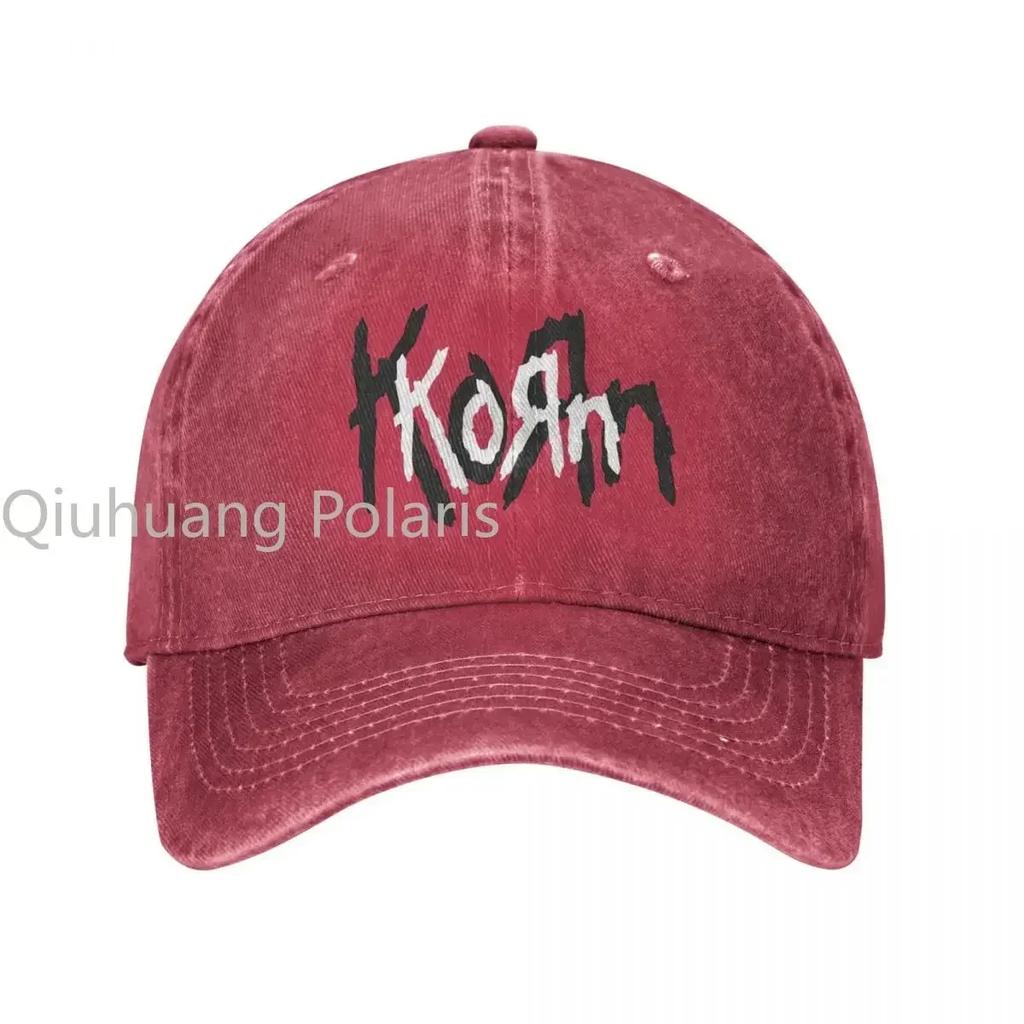 Korn Rockmusik Unisex Baseballkappen Used-Look Baumwollkappen Hut Retro Outdoor Alle Jahreszeiten Reise Kopfbedeckung