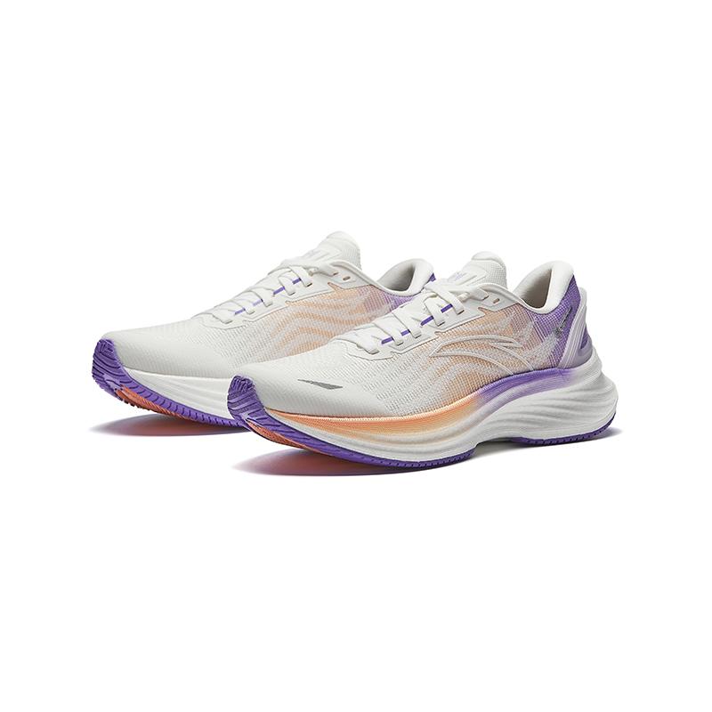Anta Comfortable Fashion Shock Absorbing Non-Slip Wear-Resistant Low-Top Casual Running Shoes Women Sneaker White Orange Purple 922515507-4