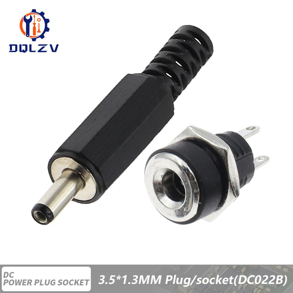 DC Connectors 5.5x2.1mm 3.5x1.3mm DC Power Female Jack Socket Nut Panel Mount DC Power Adapter Connector DC-099/005/022B/25M
