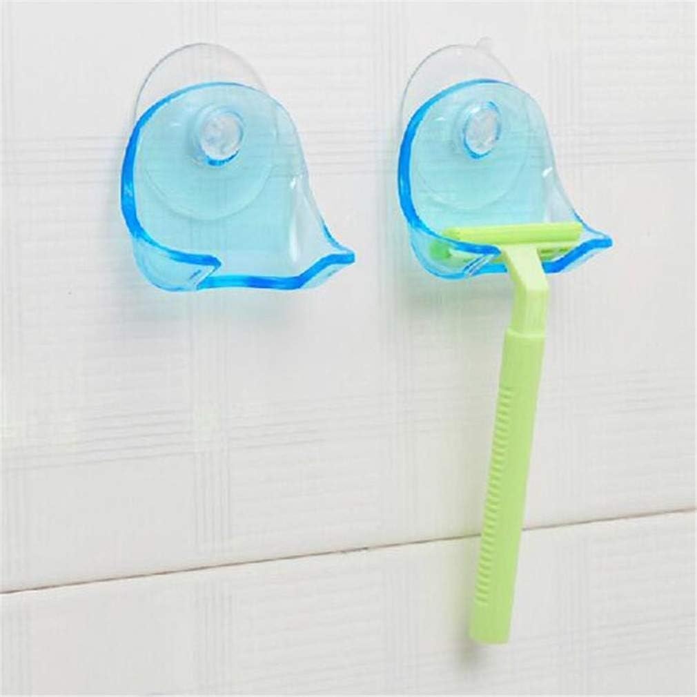 JJLFresheners Blue Suction Cup Hooks Removable Hook Razor Holder Transparent No Trace Wall Hanger Hooks