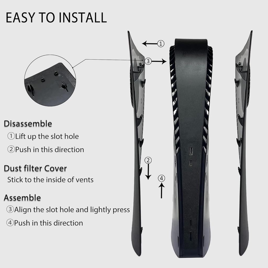 Faceplate with RGB Light Strip for PS5 Digital Edition DOBEWINGDELOU 400+ Effects LED Light Ring Console Cover for PS5 Digital Edition DIY Decoration