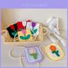 Adorable Floral Knitted Mini Handbag For Kids Fashionable Girls Stylish Shoulder Bag