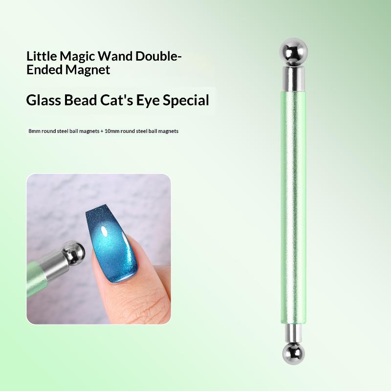 Double Headed Strong Magnetic Stick Cat Eye Magnet With 2 Steel Balls Nail Art Cylindrical For Uv Gel Polish Manicure Pen Tools