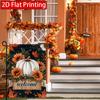 2D Flat, 2D Flat Thanksgiving Black Bottom White Pumpkin Sunflower Garden Flag_1-28x40 Inch Outdoor Garden Flag Double-sided Home Decoration Courtyard