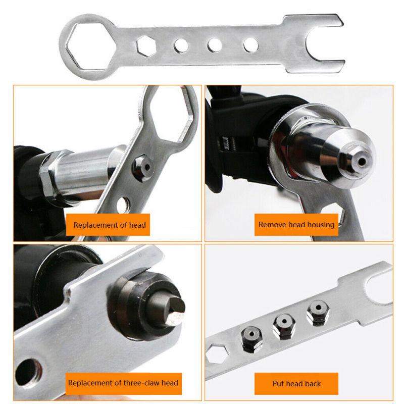 Riveting Tool Drill Adapter Set for  Aluminum Steel Stainless Steel Nuts Rivet