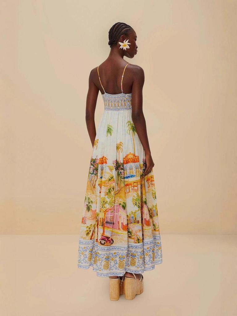 2025 European & American Fashion Printed Linen Slip Dress