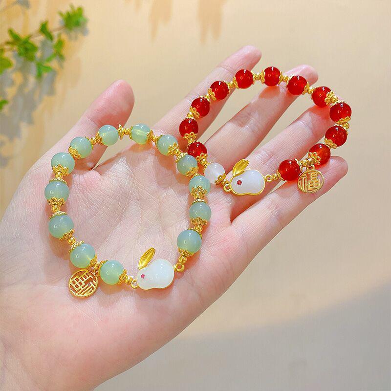 Dodo Hot Hetian Jade Rabbit Bracelet, Women's Niche Design - High Value Student or Bestie Gift