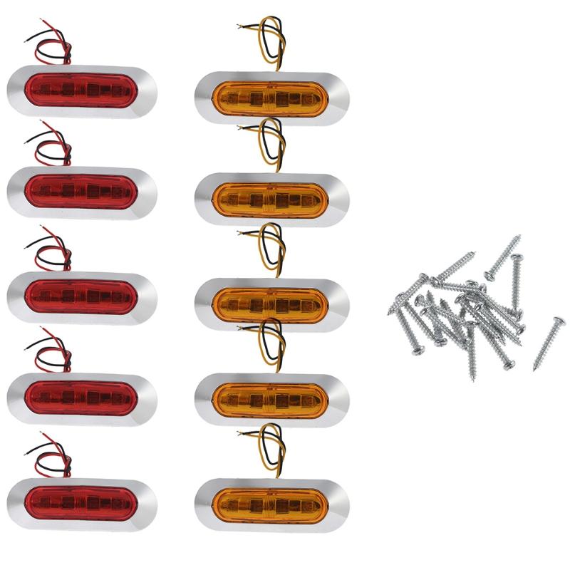 

10pcs LED Front Rear Side Marker Light Indicator for Boats Truck Trailer RV for Camper Clearance Lights Waterproof Lamp 1