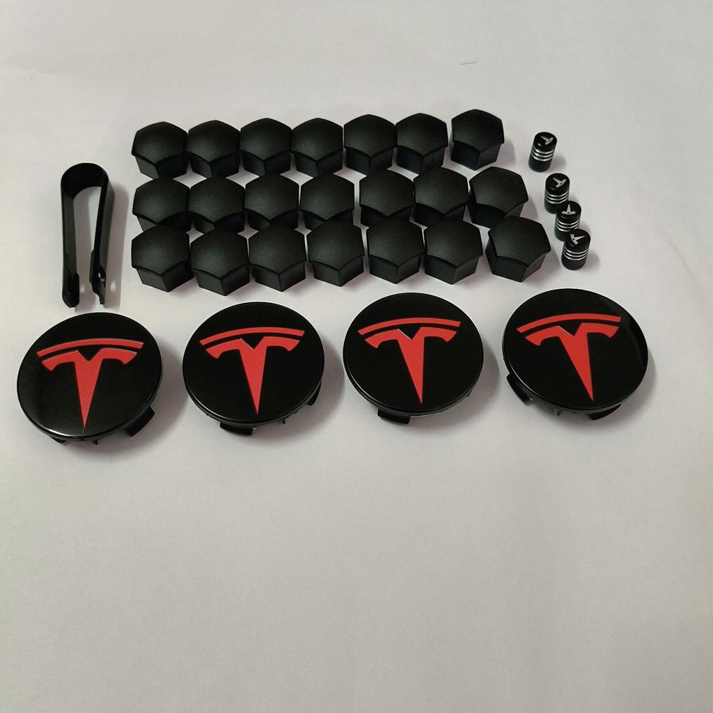 BFNWZ1 25PCS 29pcs 56mm 57MM For Tesla Model 3 ModelY New Juniper Car Wheel Center Caps Rims Hub Cover Logo Hubcaps Auto Accessories