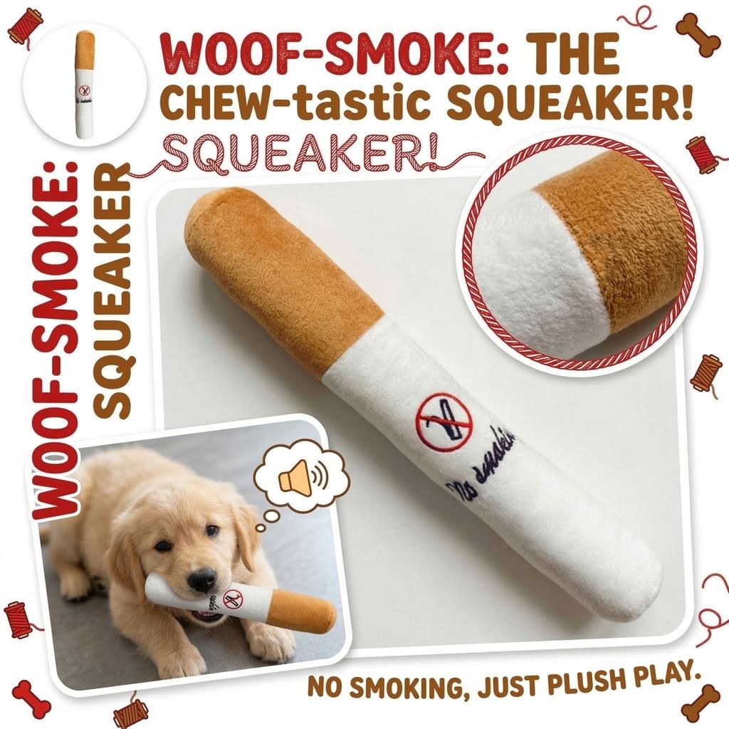 Plush Dog Chew Toy Durable Soft Pet Plush Toy Squeaky No Smoking Design Safe for Dogs to Bite and Play