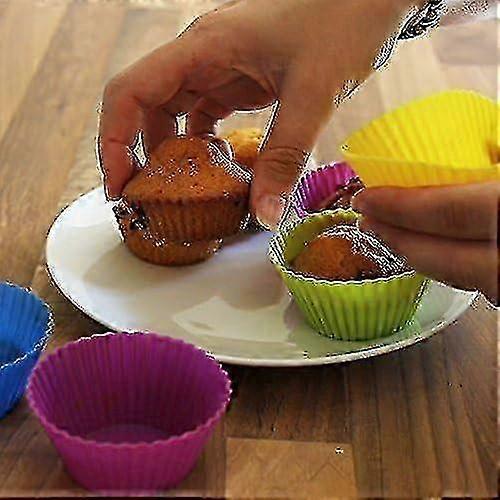 24-teilige wiederverwendbare Silikon-Kuchenformen für Muffins, Cupcakes und Cupcakes hwyC