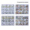 Conjunto de Decorações para Nail Art em Liga Metálica com 12 Compartimentos: Designs de Borboleta e Laço