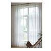 Curtain Finished Living Room Bedroom Decoration American Rod Pocket Stripe Three-Dimensional White Window Screen Curtain