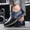 Big Size Casual Leather Shoes Men Business Breathable Men Leather Shoes Fashion  Casual Men Shoes Black