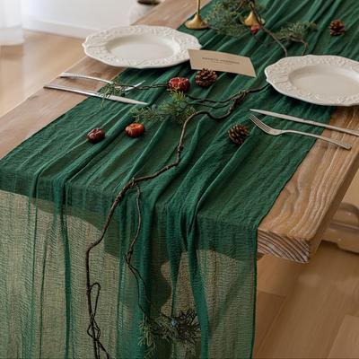Elegante transparente Tischdecke aus Polyester für Hochzeiten, Brautpartys, Geburtstage, Erntedankfeste und Weihnachtsfeiern als Dekoration.