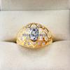 Moissanite Oval Cut With 925 Sterling Silver Gold Plated Ring For Men's #B308 JL375681961982