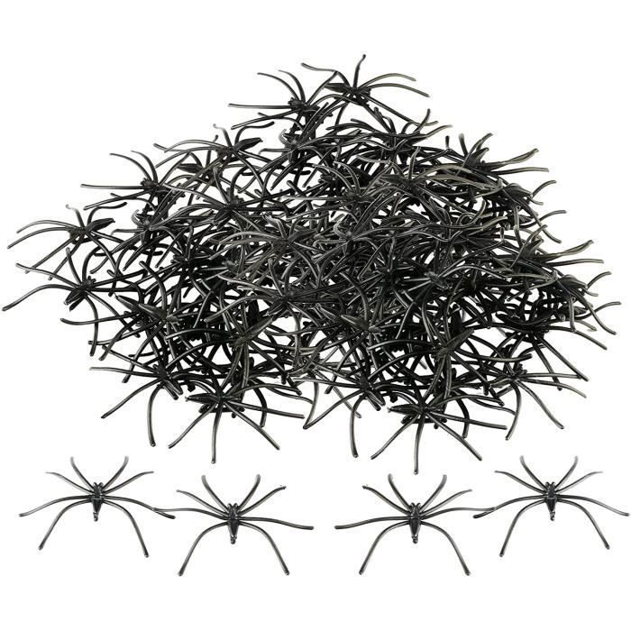 

200pcs Small Halloween Spiders Set Plastic Halloween Spiders Plastic Black Spiders Spider DECORATIVE OBJECT