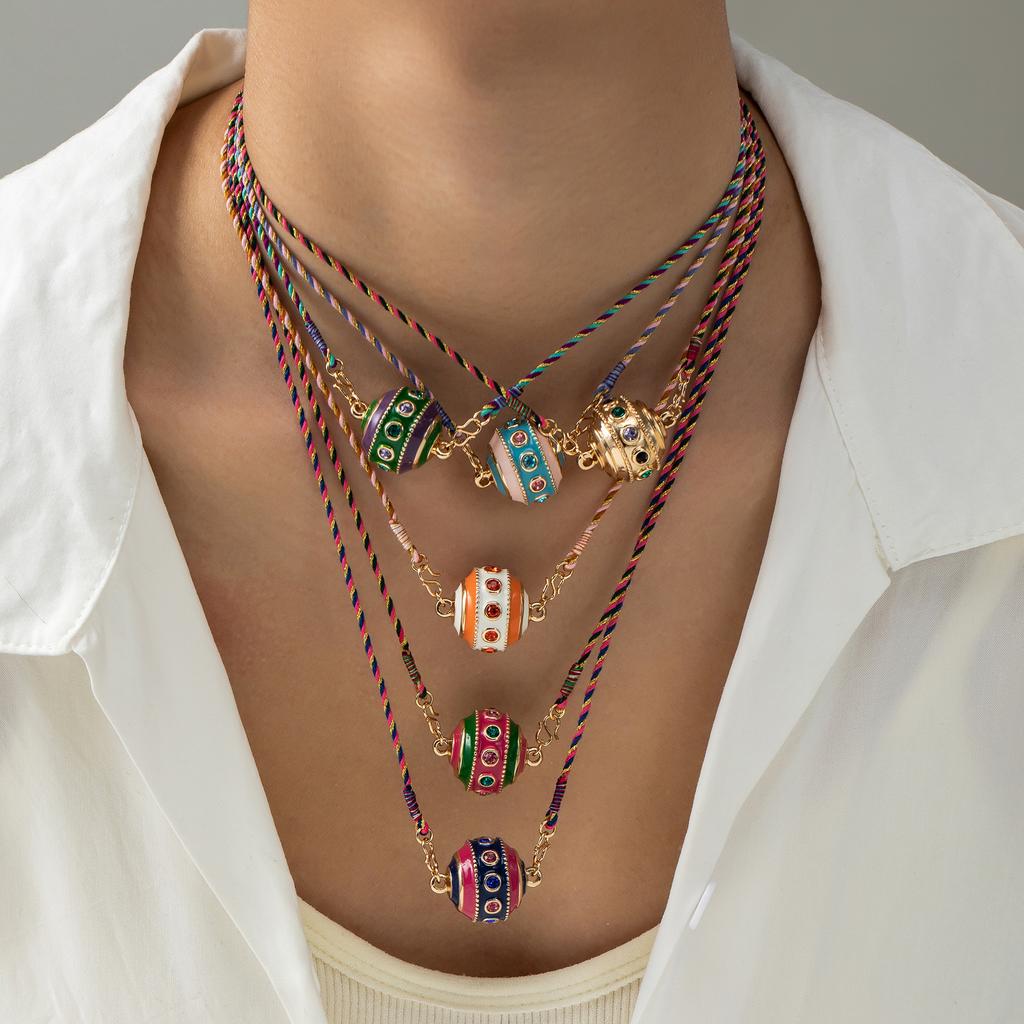 Bohemian Ethnic Style 18K Gold Plated Pendant Necklace with Colorful Gemstones - Handmade Vintage Multicolor Jewelry