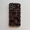 Luxury Electroplated Orange Stone Pattern Phone Case for iPhone 13 14 15 16 17 Pro Max Wave Edges Shockproof Soft Back Cover