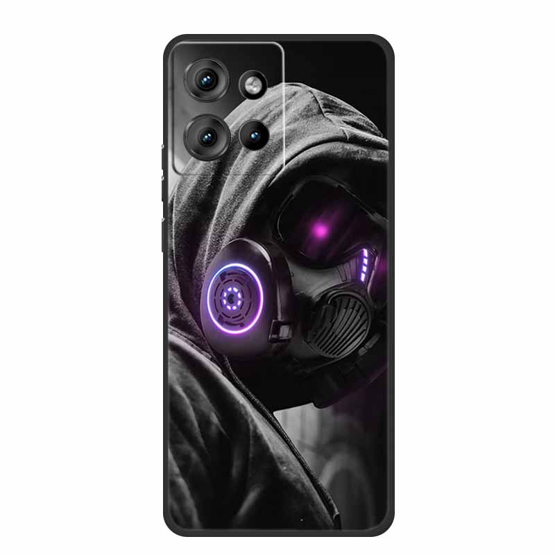 For Motorola Moto G 2025 Case Fashion Flower Black Silicone Soft TPU Back Cover Case For Motorola G75 S50 Edge 50 Neo Phone Case