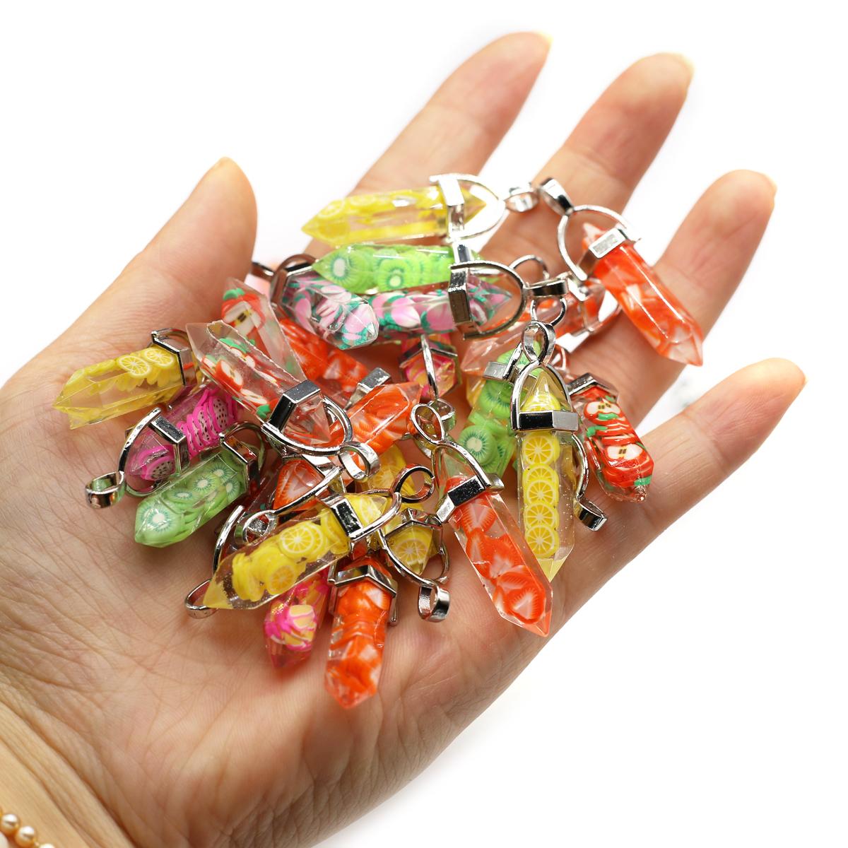 

5 шт/10 шт разноцветный шестигранный граненый кулон для изготовления ювелирных изделий своими руками ожерелье браслет серьги аксессуар 5pcs/41x13mm