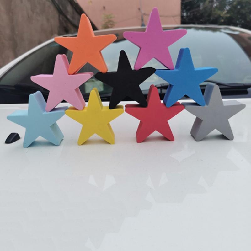 1Pc Colorful Five-Pointed Star Car Antenna Pen Topper Aerial Eva Ball Decor