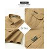 Mens Solid Color Turn Down Collar Double Pocket Short Sleeve Casual Work Shirt