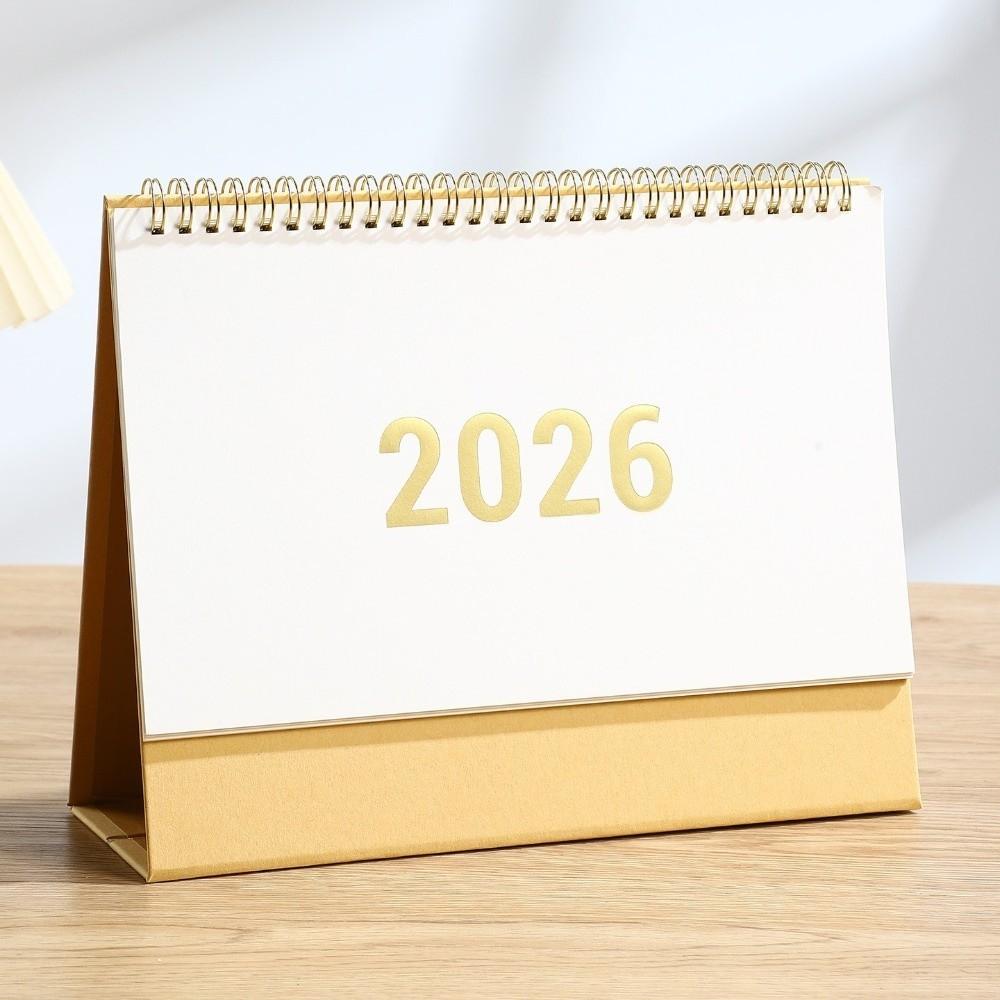 Premium Papier 2026 Tischkalender Stabile Basis Tagesplaner Spiralbindungskalender Zeitmanagement