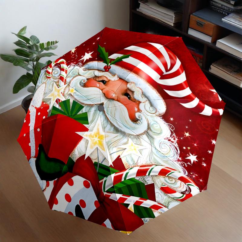 Santa Snowman Friendship Umbrella 8-Frame for Travel, Camping, Casual Lightweight Portable Umbrella, Essential for Every Family Holidays Gift