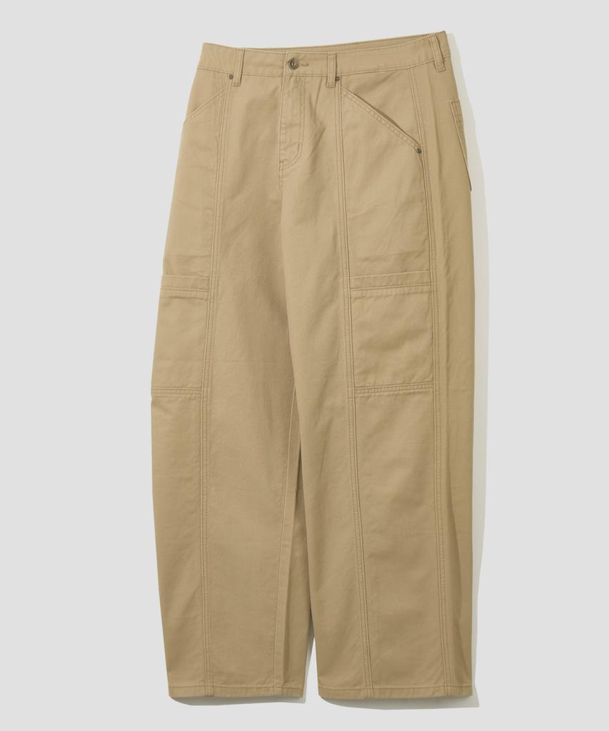 AGOD Side Cut Pocket Peachskin Cotton Pants [Beige]