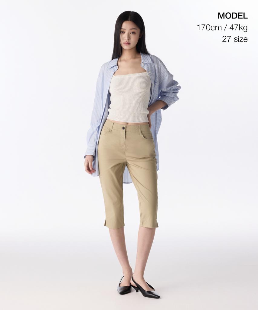 MUSINSA STANDARD WOMAN Women'S Cotton Capri Pants [Beige]