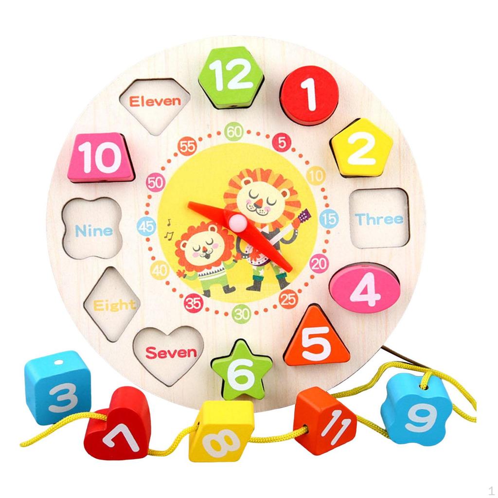 Puzzle Clock Shape Color for