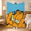 A fat yellow cat cute Garfiel Throw 240g flannel blanket, suitable for sofas, beds, offices,  exquisite gift blankets
